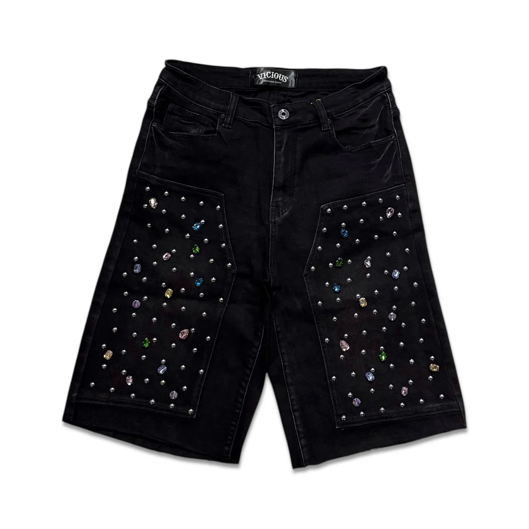 VICIOUS DENIM Shorts Graphic Patch