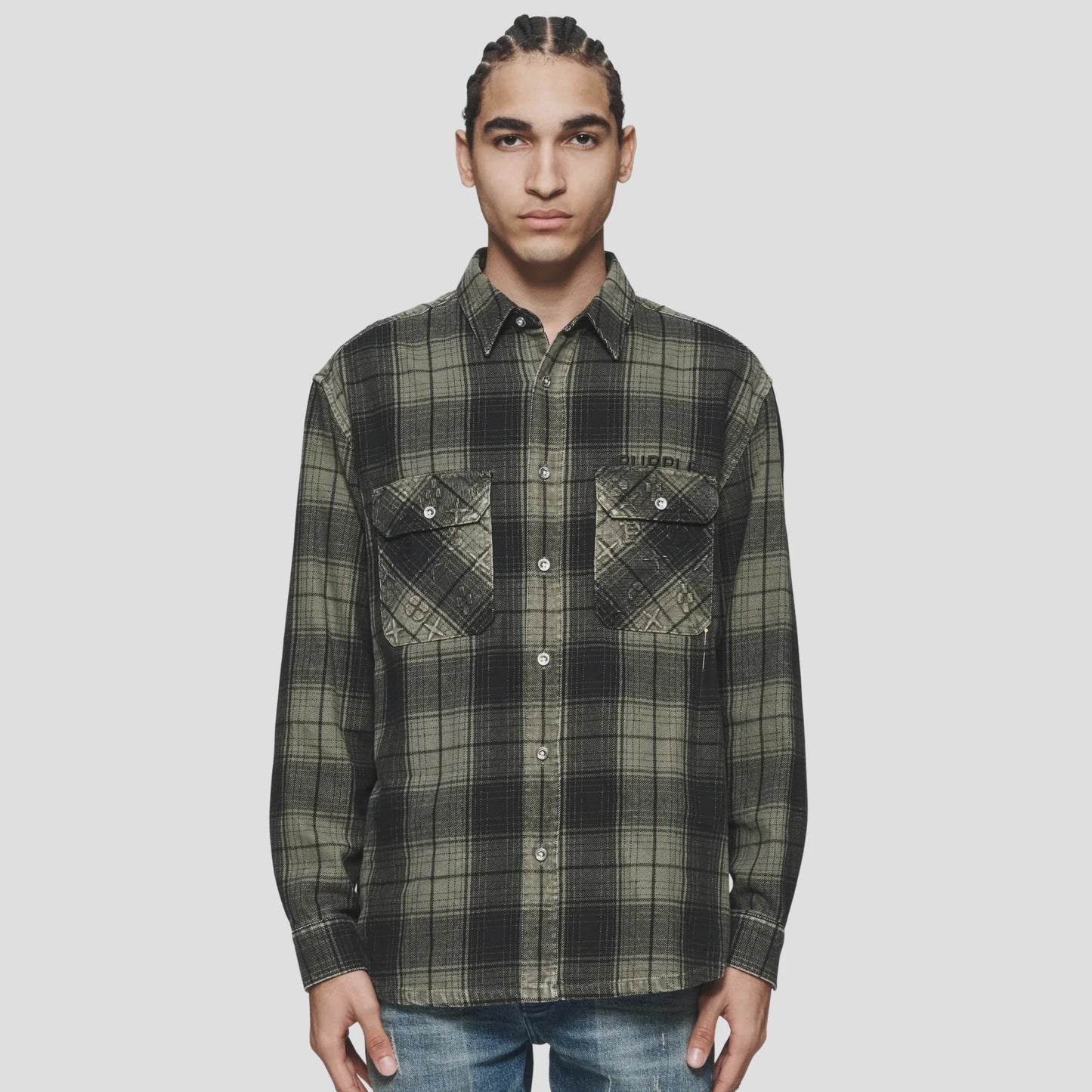 PURP331FPWM/PLAID FLANNEL LS SHIRT