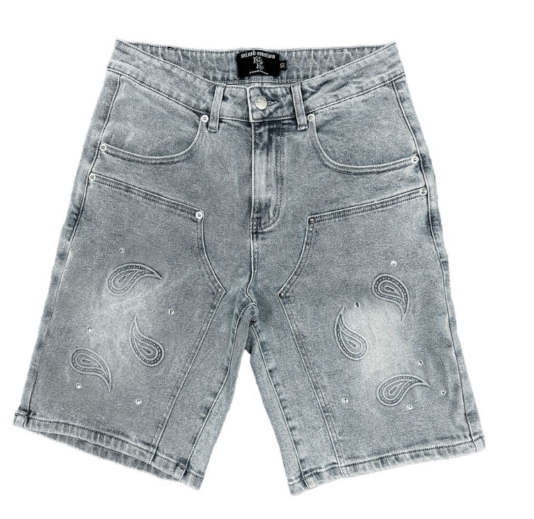 ME/PAISLEY DENIM SHORT