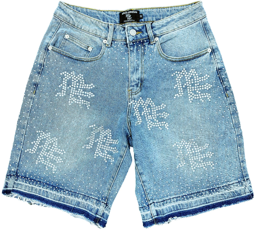 ME RHINESTONE DENIM SHORTS