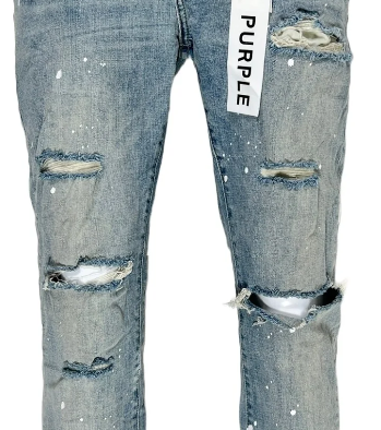 PURP001LIP/LIGHT INDIGO PAINT SLIM FIT JEANS