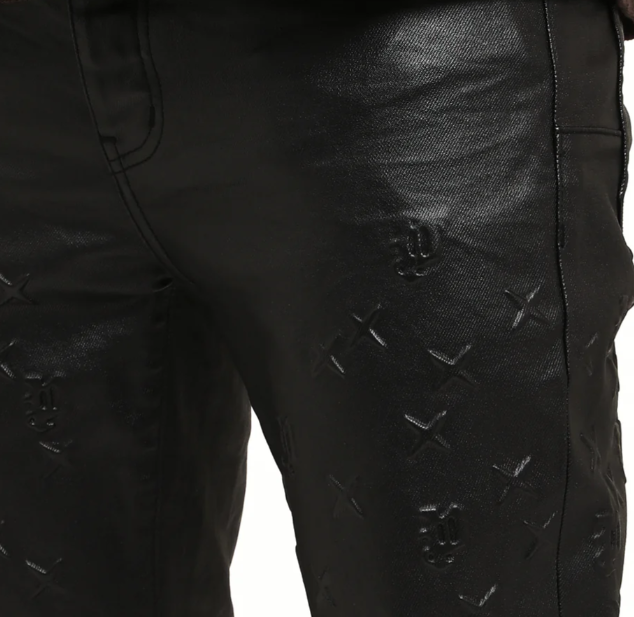 PURP001SMBS425 SKINNY MONO EMBOSED JEANS