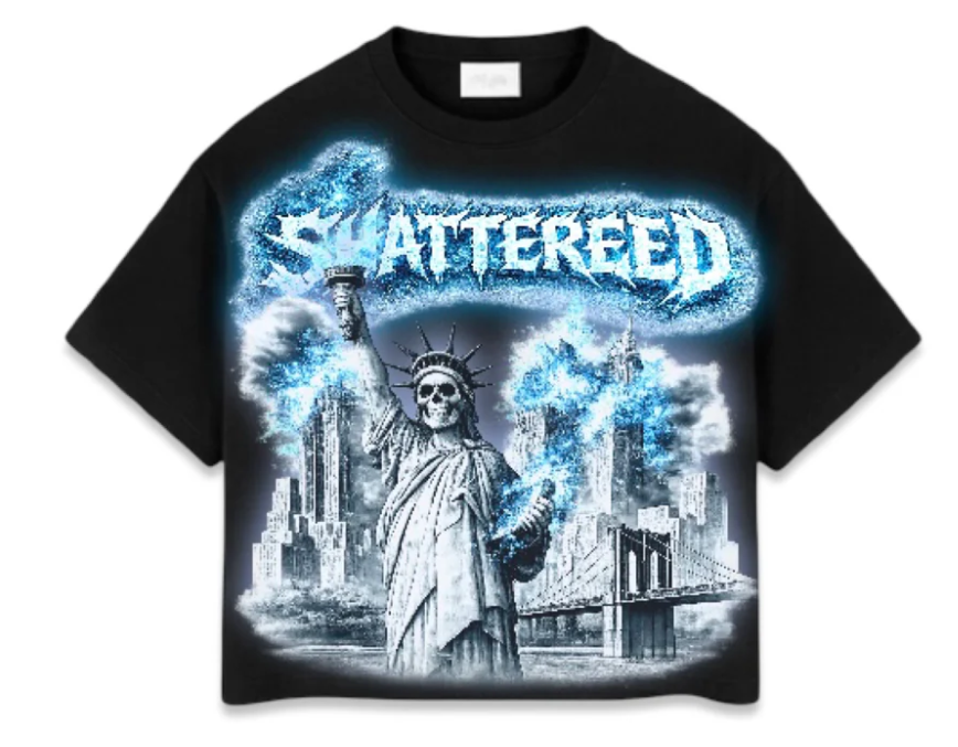 SHATTERED HEARTS NYC ON FIRE SS TEE