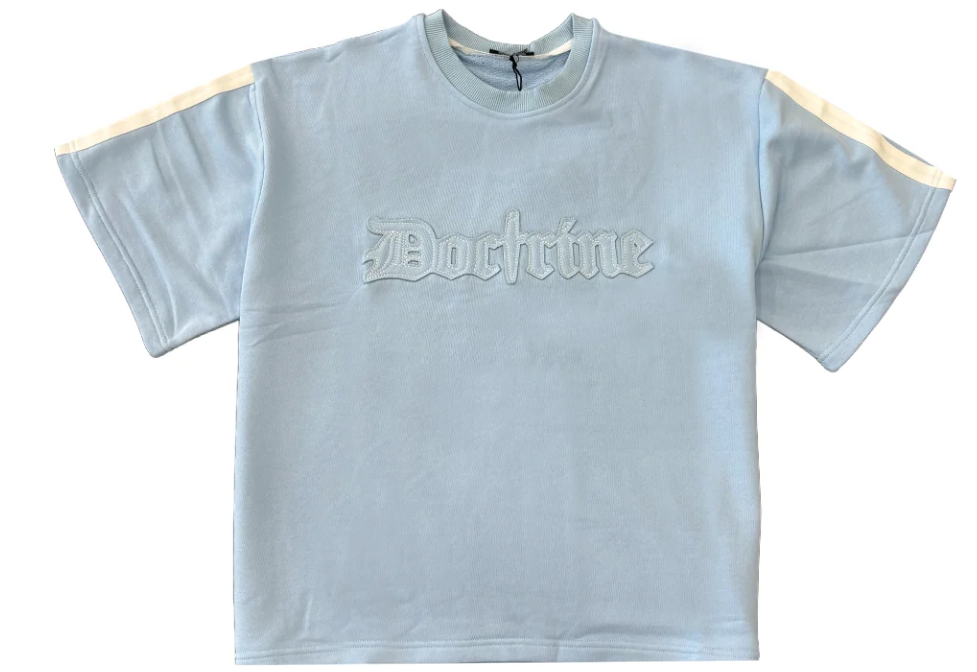 DOCTORINE APPLIQUE DOUBLE STRIP T SHIRT