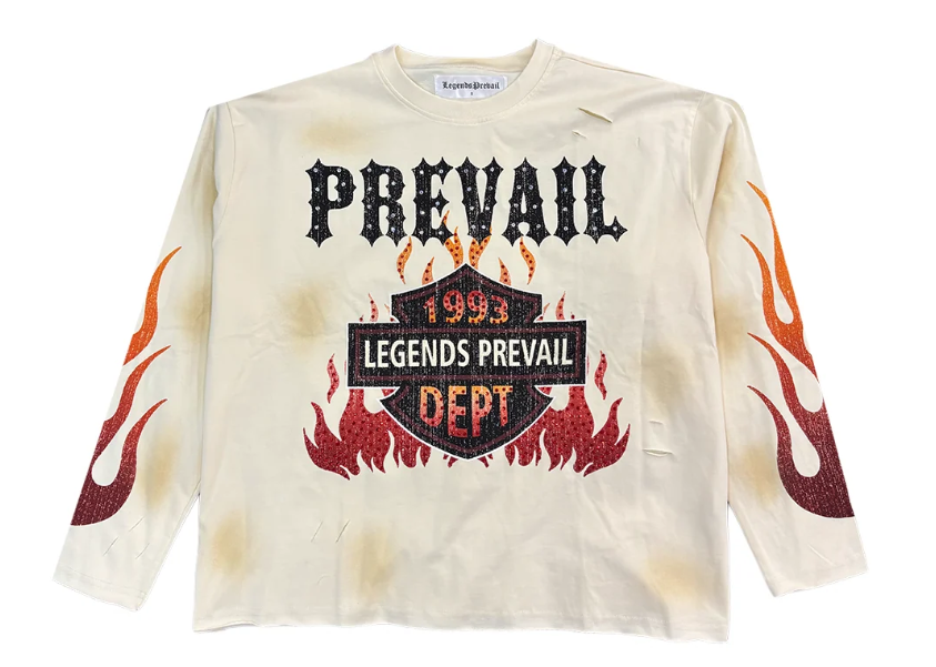 LEGENDS PREVAIL MOTO FLAME LONS SLEEVE TEE