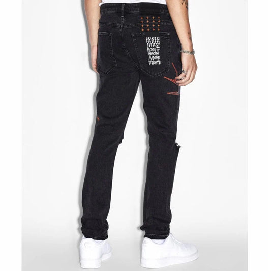 KSUBI Jeans Graphic Print Distressed Skinny