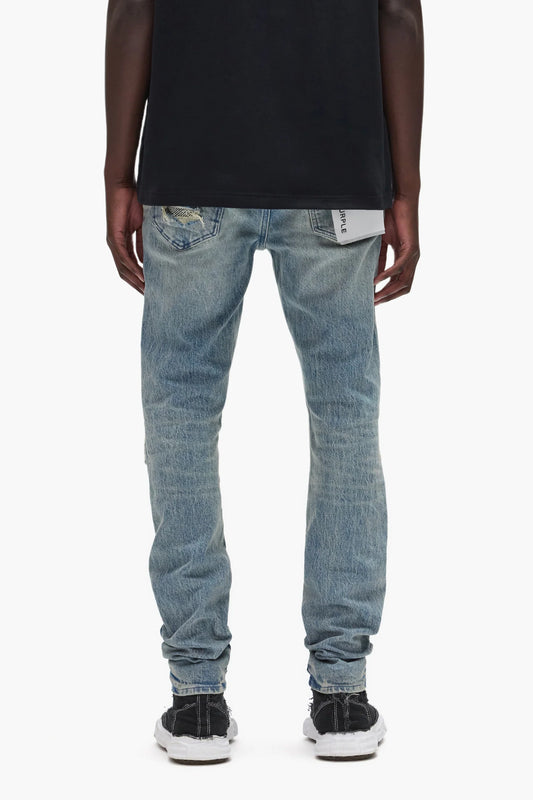 PURPLE Jeans Distressed Repair Patch Light Wash