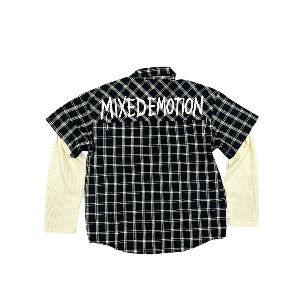MIXED EMOTIONS Shirt Layered Check Graphic