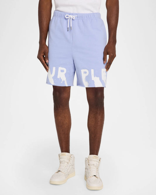Purple Brand Shorts Cotton Graphic Logo Pastel Blue Streetwear Concept