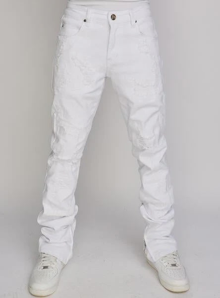 PLEKSGALIL505/SKINNY STACKED DISTRESSED DENIM