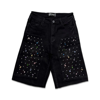 VICIOUS DENIM Shorts Graphic Patch
