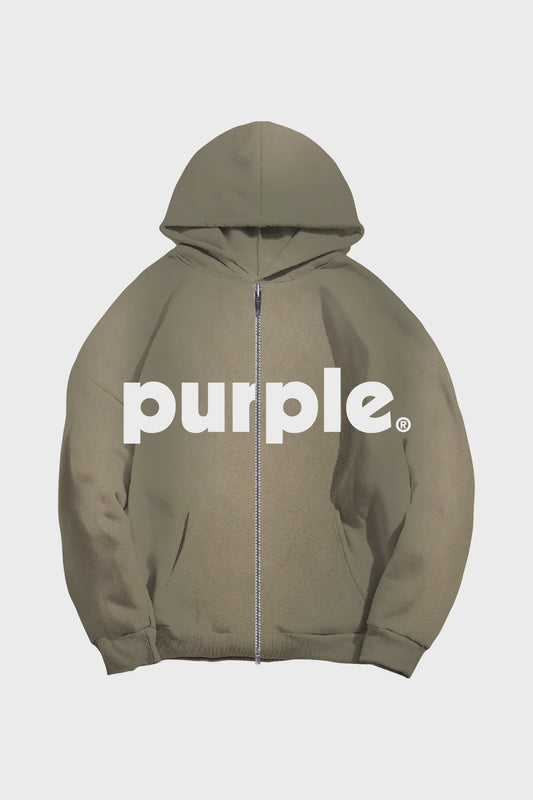 PURP460FWML124/HWT FLEECE FULL ZIP HOODY
