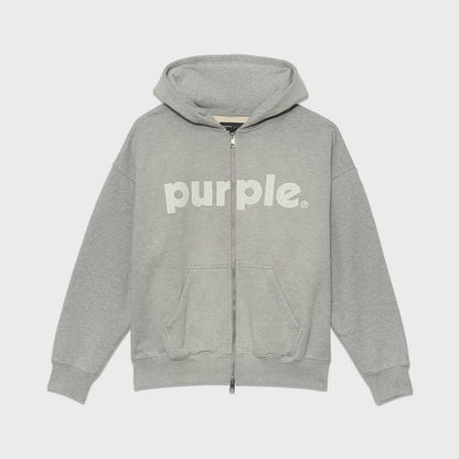 PURPLE Hoodie ZipUp Minimal Logo