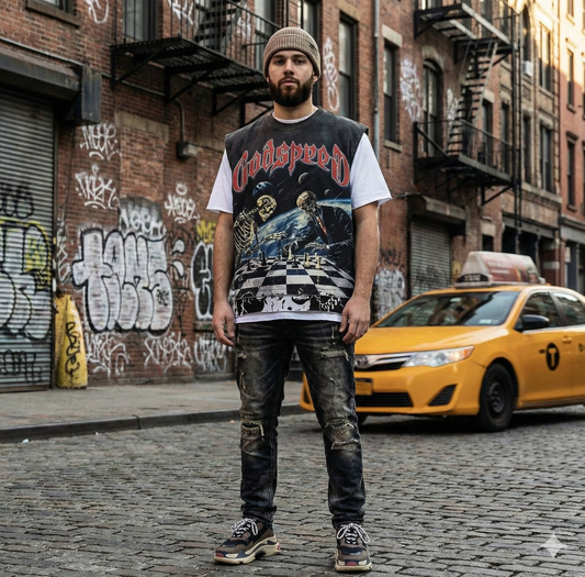 GODSPEED CHECK MATE SLEEVELESS T SHIRT