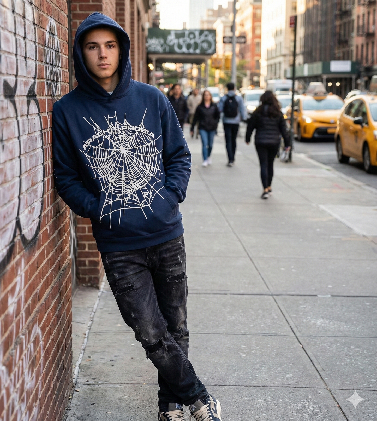 Sp5der Hoodie Spider Web Graphic Back View