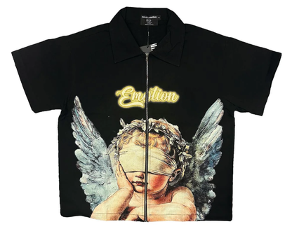 MIXED EMOTIONS Shirt Angel Graphic ZipUp