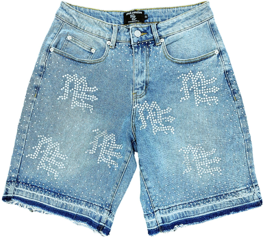 ME RHINESTONE DENIM SHORTS