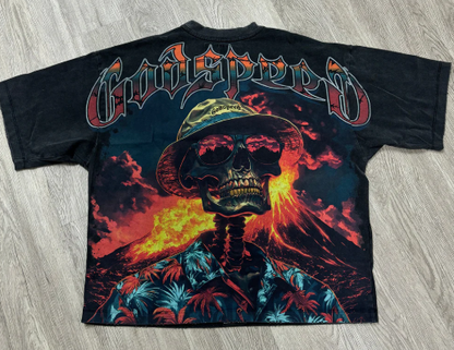 GODSPEED TShirt Skull Volcano Graphic