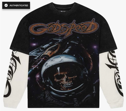 GODSPEED TShirt Skull Astronaut Graphic