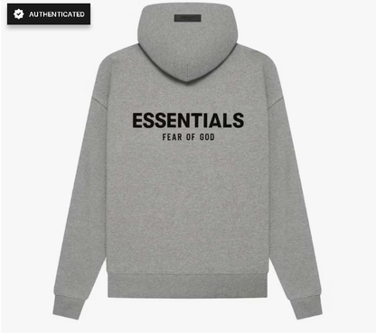 Fear of God Essentials Hoodie Back Logo Minimal Dark Gray