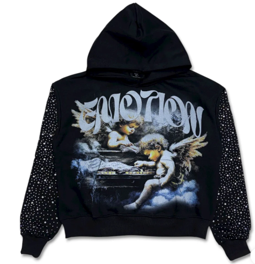 ME FALLEN ANGELS RHINESTONE HOODIE