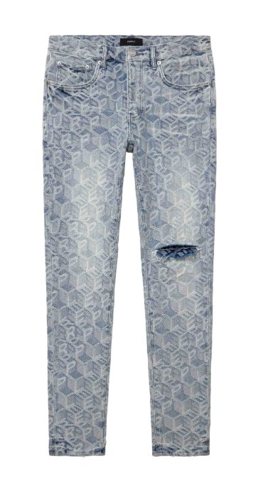 PURPLE Jeans Monogram Distressed Light Wash