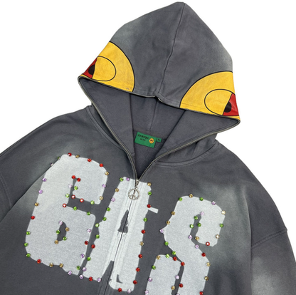 GAS Hoodie Rhinestone ZipUp