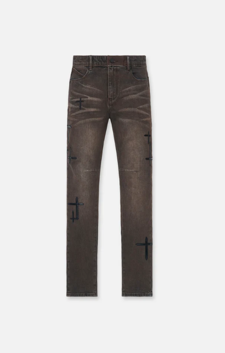MEXOD1214- BRYANT SKINNY JEANS | MOCHA DRIFT CROSS PATCH