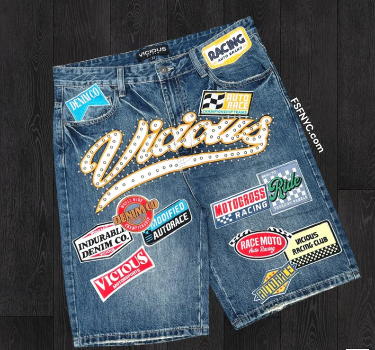 VC 1202 PATCH DENIM SHORTS
