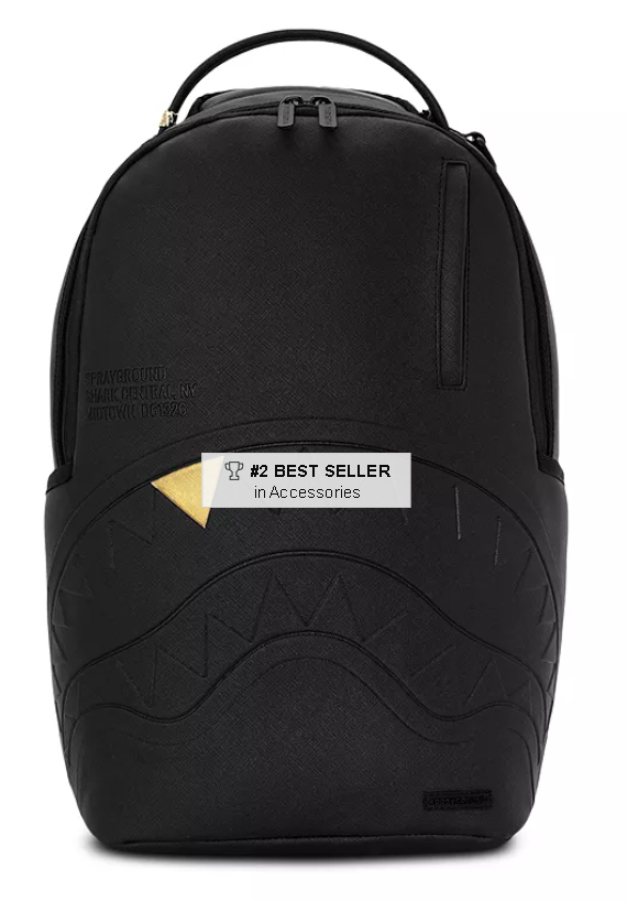 SPRAY GROUND BLACKED OUT EMBOSSED GOLD TOOTH DLXSV BACKPACK