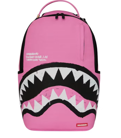 SPRAY GROUND SHARK CENTRAL PINK EMROIDED SHARK DLSXV BACKPACK