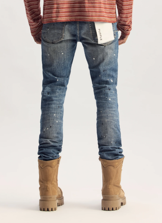 P001-PIPR 426-SKINNY PLAIN PAINT REPAIR JEANS