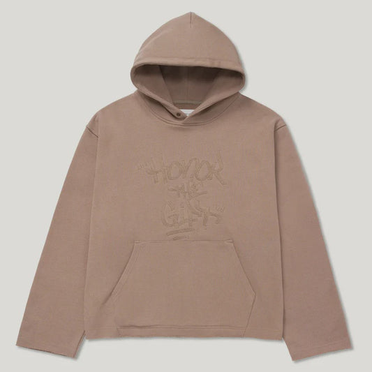 HTG230355/SCRIPT EMBROIDERED HOODIE