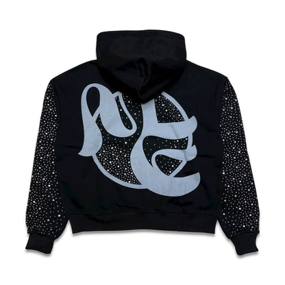MIXED EMOTIONS Hoodie Angel Graphic Rhinestone