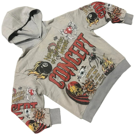 CONCEPT Hoodie Graffiti Flame Graphic
