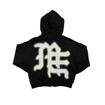 Mixed Emotions Rhinestone ZipUp Hoodie Front