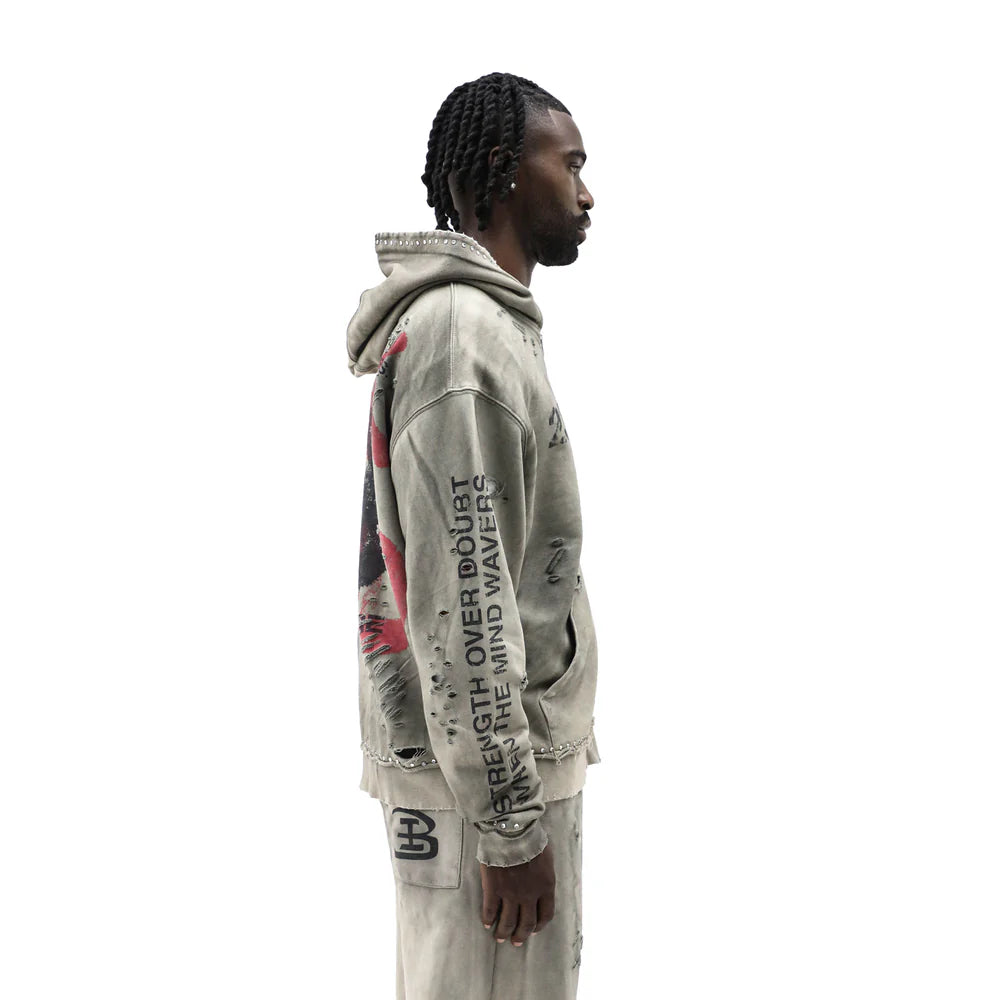 BLACK ISLAND Hoodie Distressed ZipUp