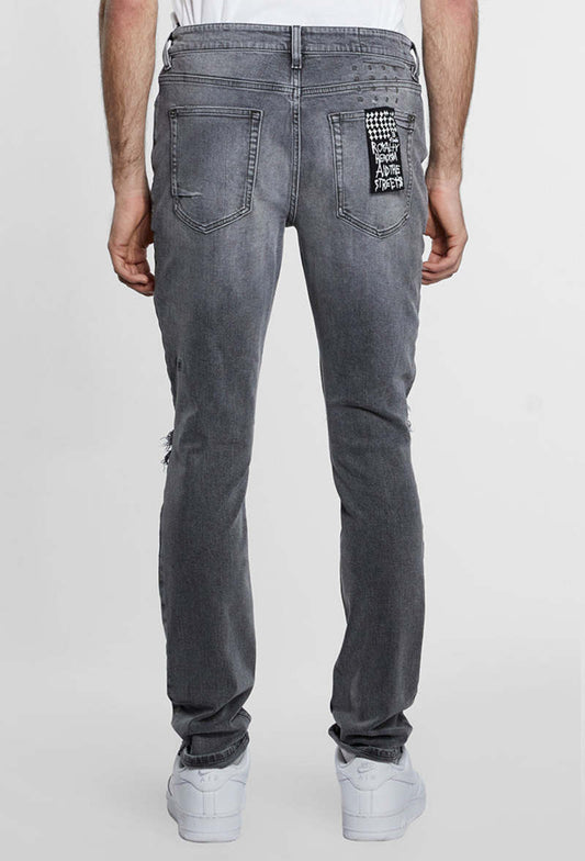 KSUBI Jeans Knee Rip Distressed Slim Fit