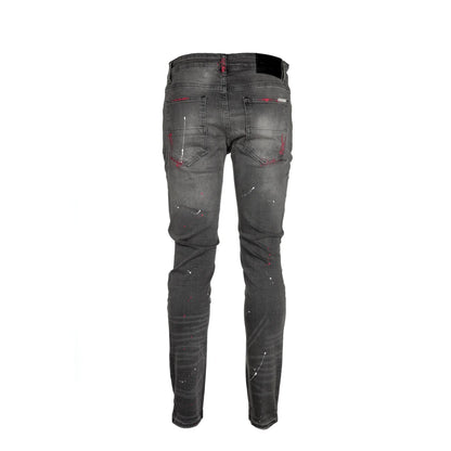 7TH HVN LONDON Jeans Distressed Paint Splatter Slim Fit