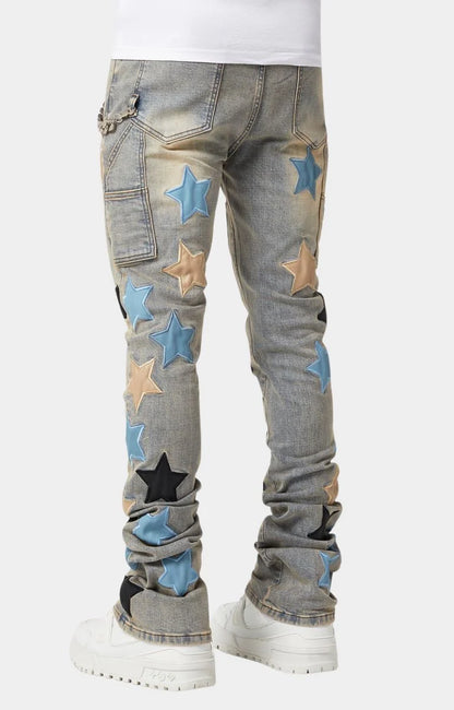 GUAPI Jeans Star Patch Light Wash