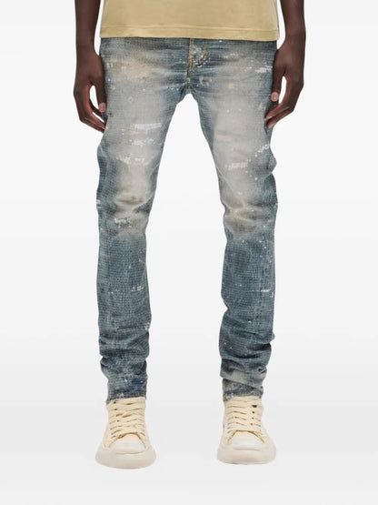 PURPLE Jeans Distressed Paint Splatter Light Wash