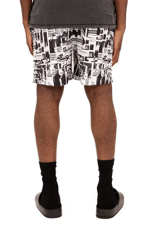 Purple Brand Shorts Cotton Graphic Print Monochrome Streetwear Concept